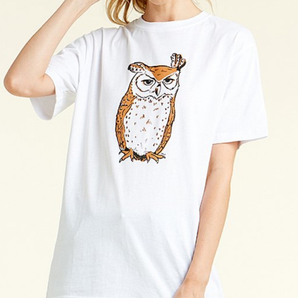 White Owl Boyfriend Shortsleeve T-Shirt - Picture 5 of 5